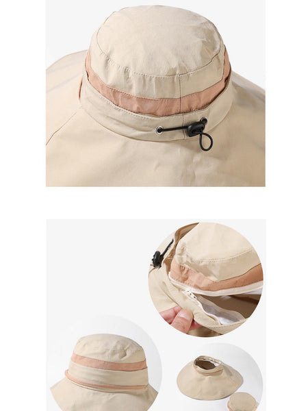 Sunproof Large Brim Women Stripe Hat Casual FashionChic