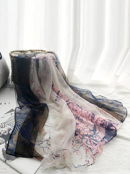 Women Colorblock Print Travel Shawl Scarf SC1037 Ada Fashion