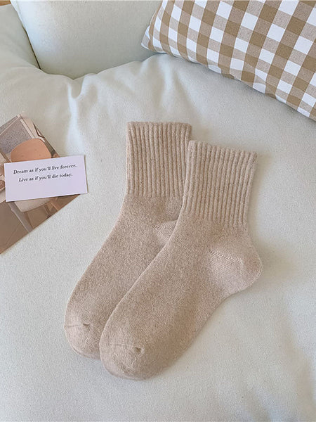 5 Pairs Women Solid Warm Wool Winter Socks BA1027 Genistyle Shop