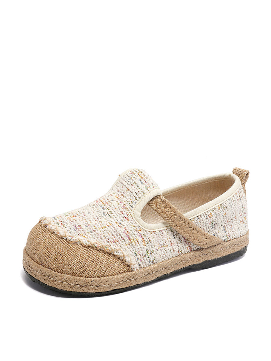 Women Ethnic Summer Linen Cotton Flat Shoes PA1027 Ada Fashion