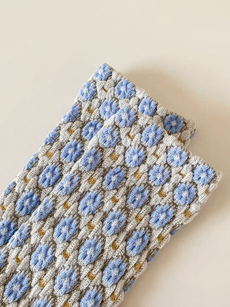 5 Pairs Women Auutmn Artsy Floral Socks AT1009 BUYKUD