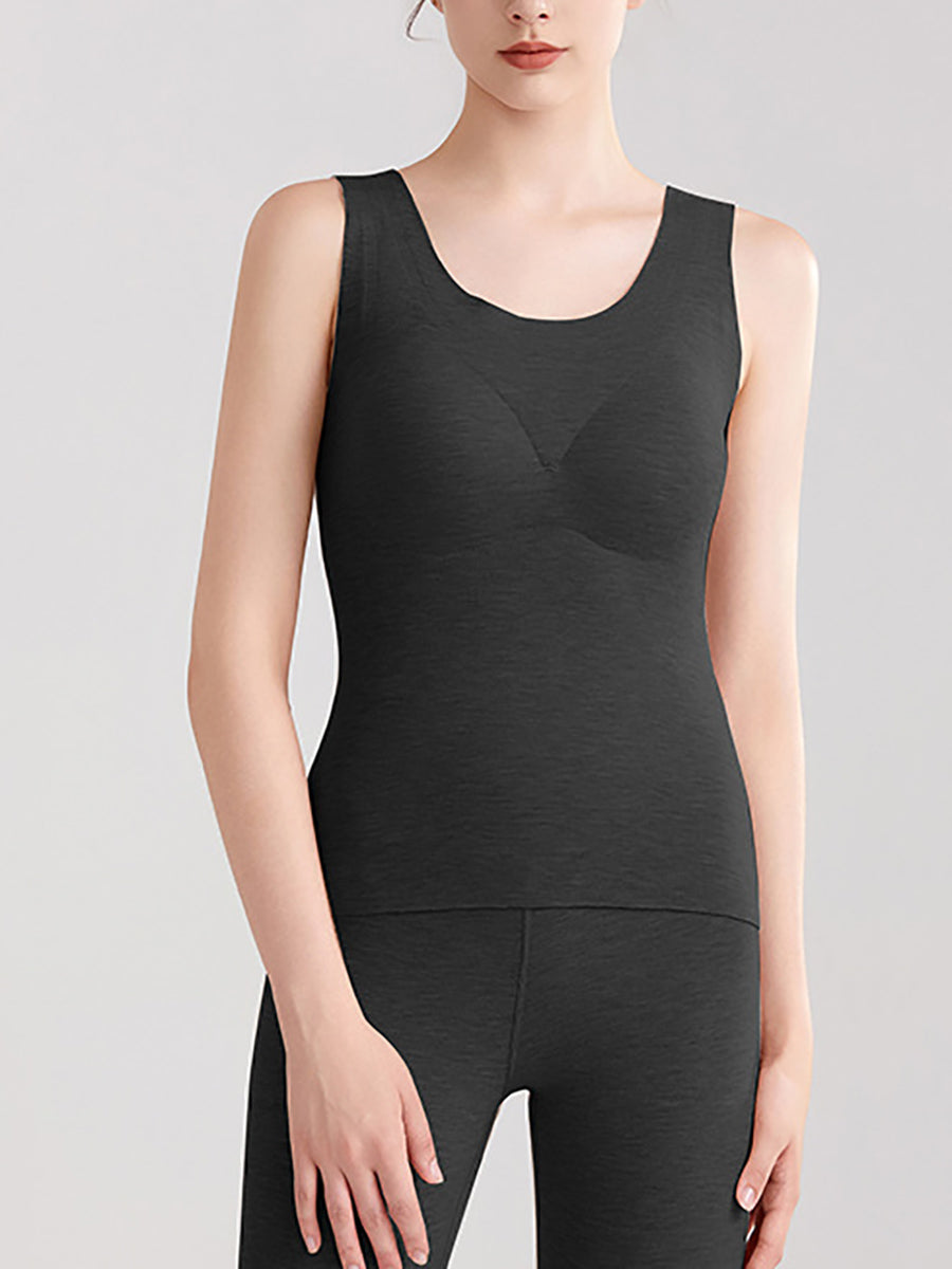 Women Seamless Cashmere Warm With Breast Pads Base QU021 BUYKUD