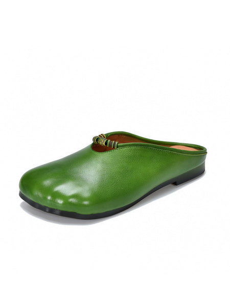 Summer Vintage Leather Soft Sandals Women FashionChic