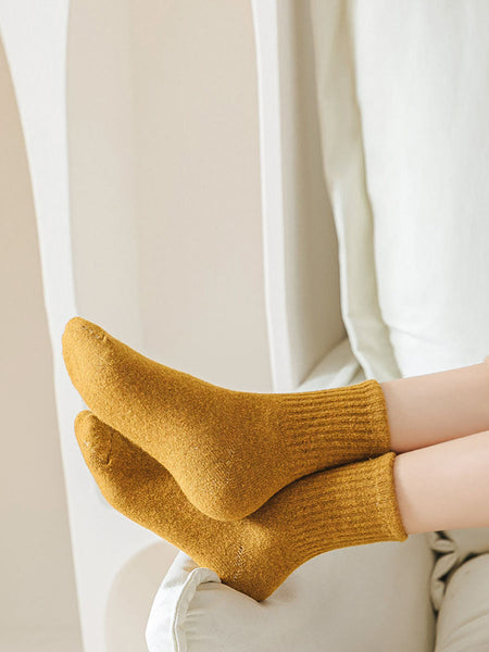 5 Pairs Women Solid Warm Wool Winter Socks BA1027 Genistyle Shop