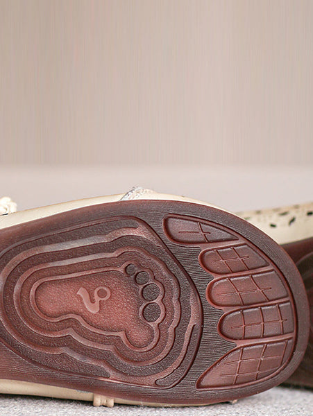 Women Summer Vintage Leather Cutout Soft Flat Shoes ZZ1002 Ada Fashion