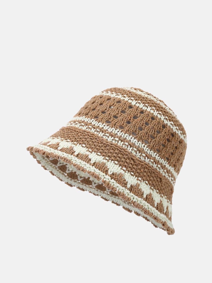 Women Summer Artsy Colorblock Weave Sunproof Hat CX050 BUYKUD