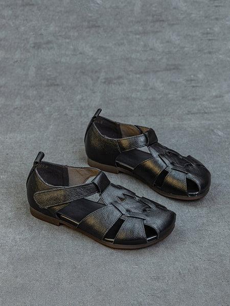 Leather Summer Soft Women Spliced Sandals FashionChic