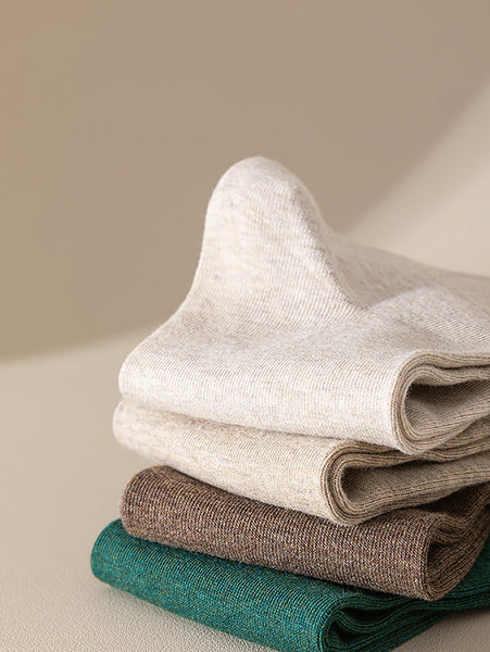 7 Pairs Women Winter Casual Solid Cotton Socks WU002 BUYKUD