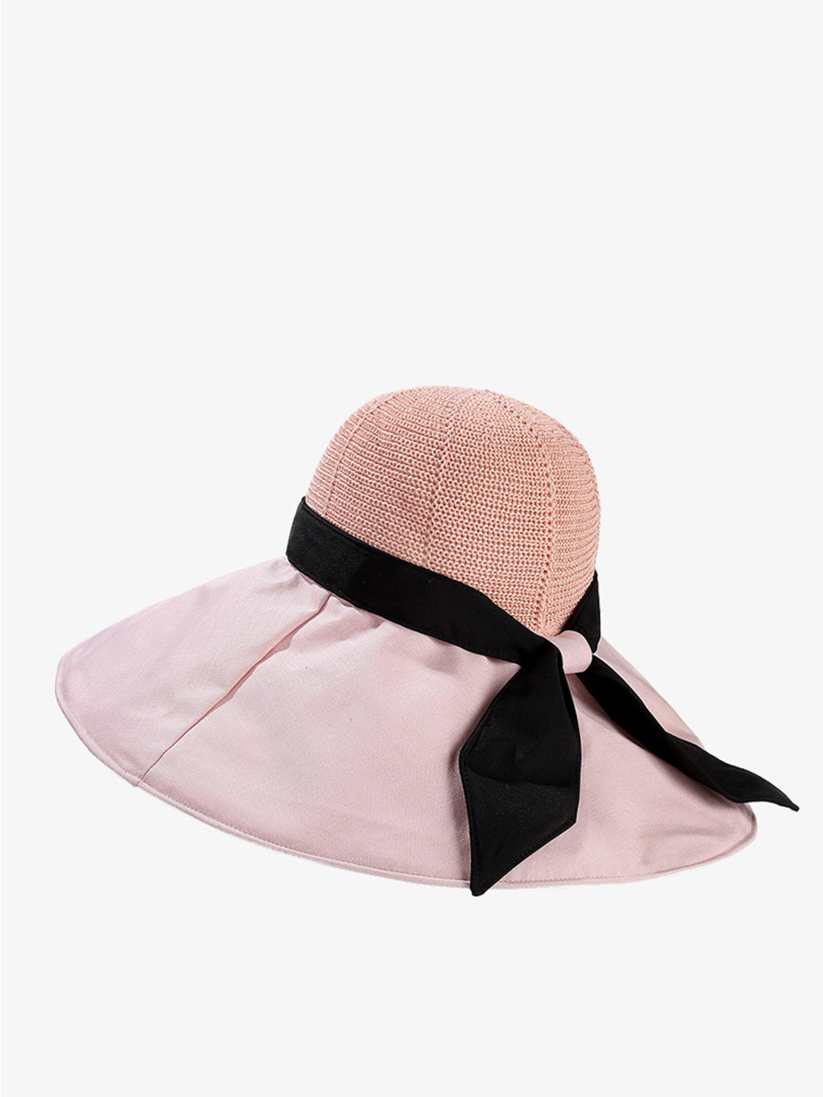 Women Summer Travel Large Brim Sunproof Spliced Hat QW1036 Ada Fashion