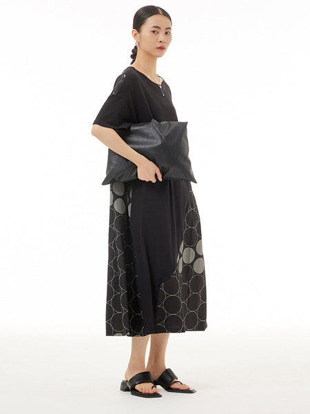 Women Casual Dot Spliced Summer Loose Dress KL1001 Ada Fashion