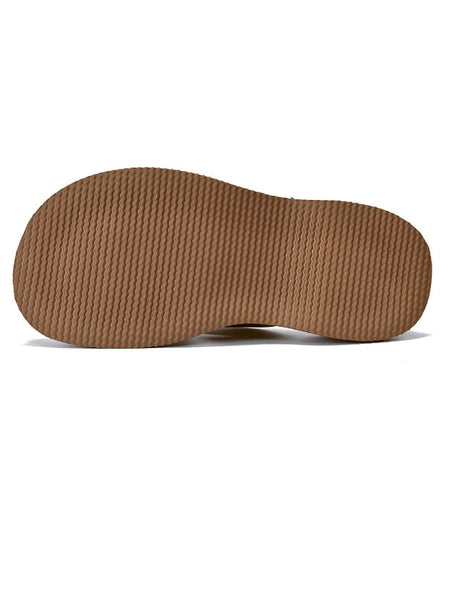 Women Summer Platform Spliced Flower Leather Slippers FashionChic