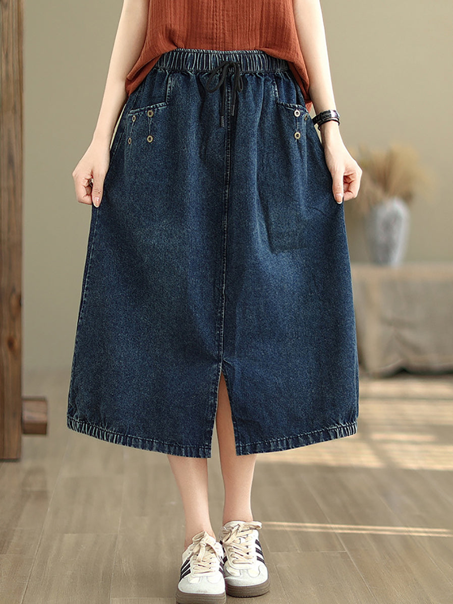 Women Summer Casual Denim Skirt KL1036 Ada Fashion