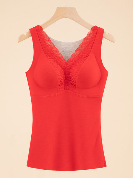 Women Seamless Winter Lace Solid Warm With Bra Pad Base BA1021 Genistyle Shop