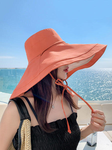 Wearing Brim Women Large Casual Hat Dual-side Sunproof FashionChic