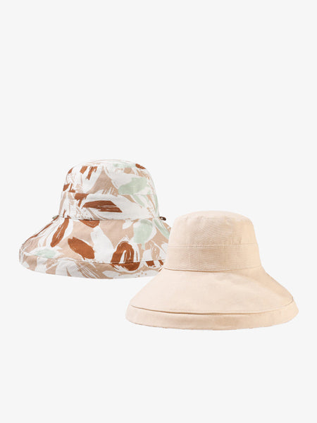 Hat Summer Sunproof Dual-side Flower Women Wearing FashionChic