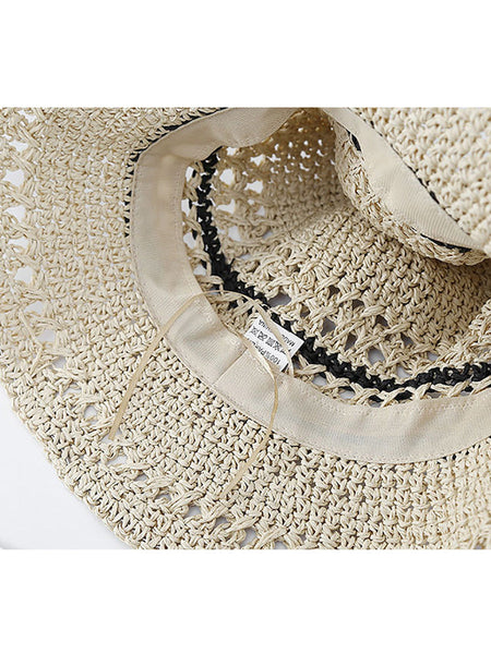 Women Casual Stripe Straw Weave Sunproof Hat CX021 NKMZ