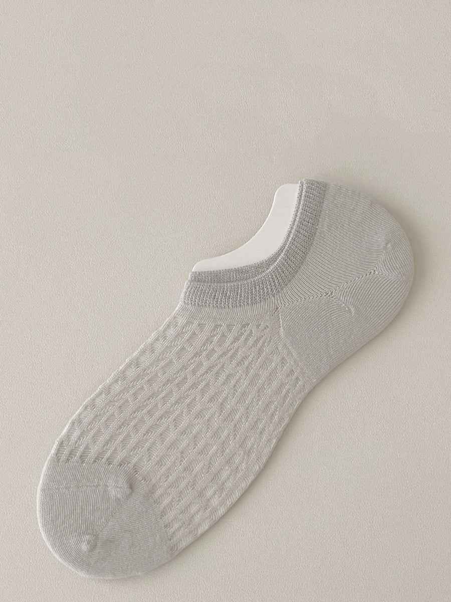 5 Pairs Women Summer Solid Cotton Short Socks RR1008 BUYKUD