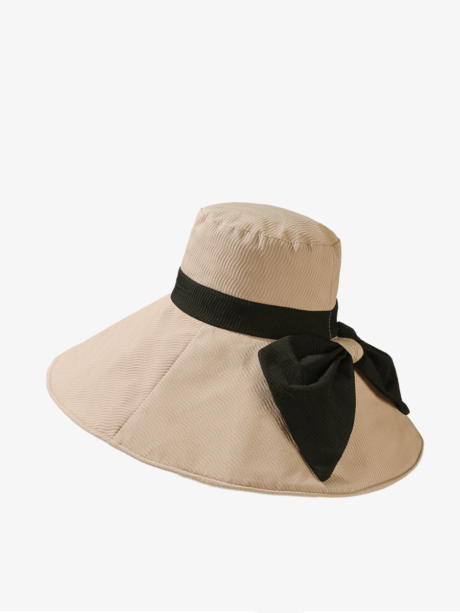 Women Summer Colorblock Sunproof Bowknot Hat QW1022 Ada Fashion