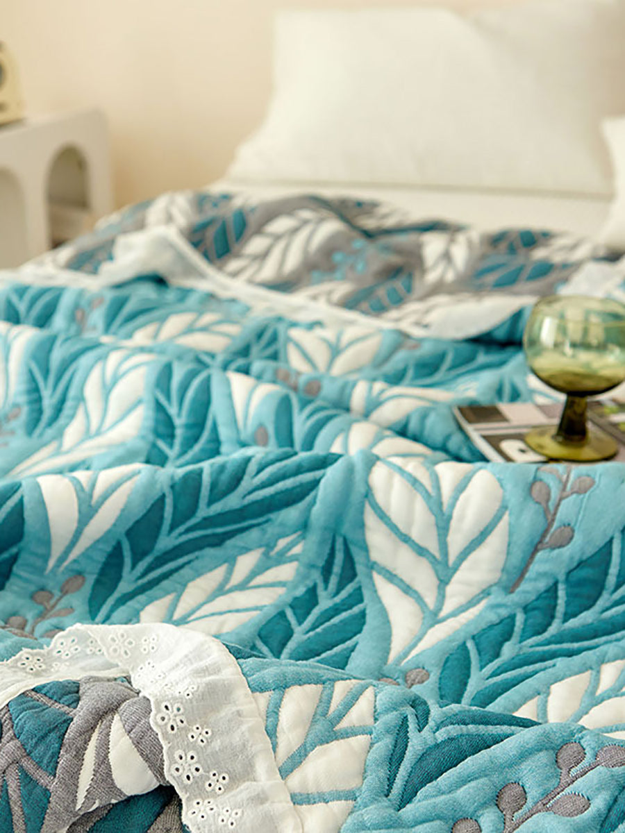 Summer Nap Flower Jacquard Lace Spliced Qulit IO1020 Ada Fashion