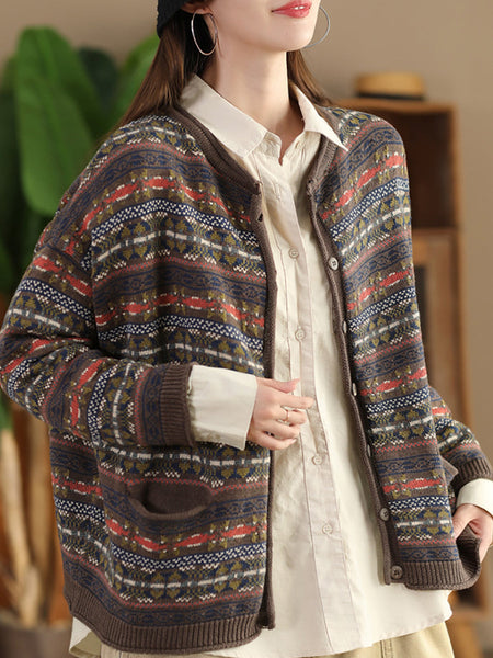 Women Autumn Cotton Knit Cardigan Sweater AT1022 ZMMM