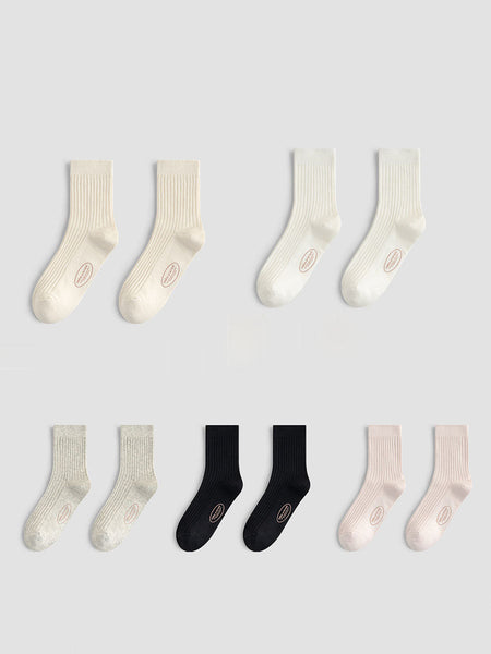 5 Pairs Women Soft Casual Cotton Socks BA1079 Genistyle Shop