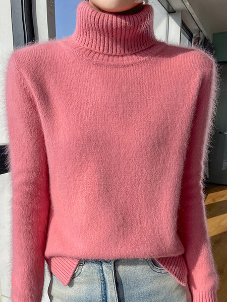 Women Autumn Turtleneck Soft Wool Solid Sweater BA1038 Genistyle Shop