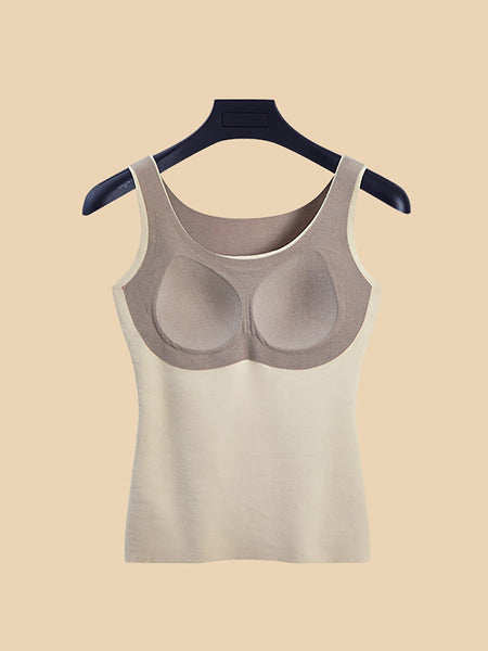 Women Seamless Warm Solid Cashmere With Breast Pads Base AK1047 Genistyle Shop