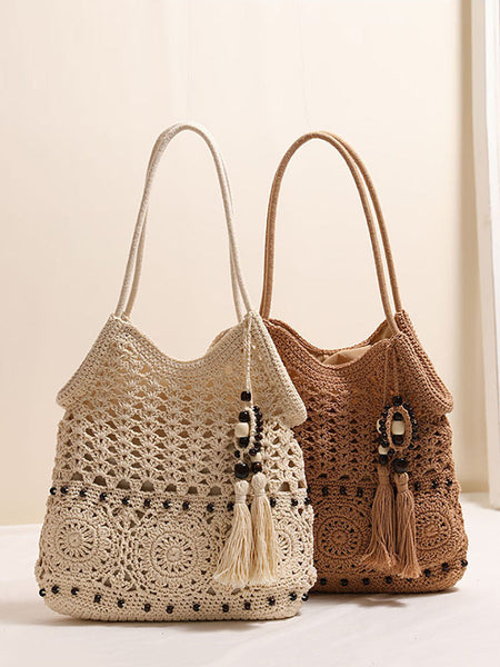 Weave Beach Vintage Bag Women Cotton Shoulder FashionChic