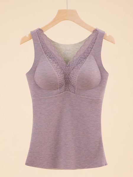 Women Seamless Winter Lace Solid Warm With Bra Pad Base BA1021 Genistyle Shop