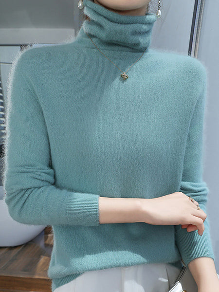 Women Autumn Turtleneck Wool Soft Warm Knit Sweater AV1029 Genistyle Shop