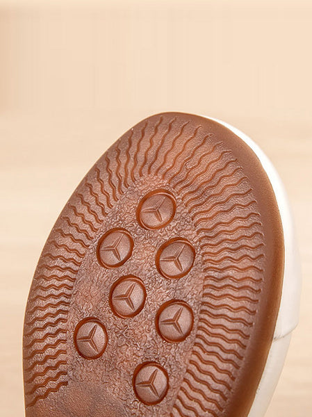 Heel Hollow Out Genuine Low Leather Women Shoes Vintage FashionChic