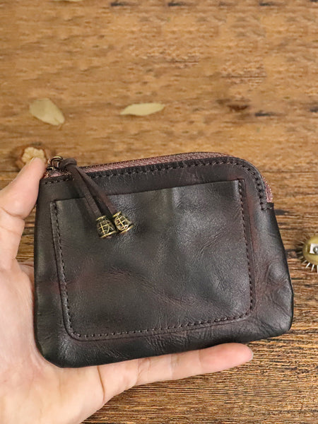 Leather Genuine Square Coin Women Purse Casual FashionChic