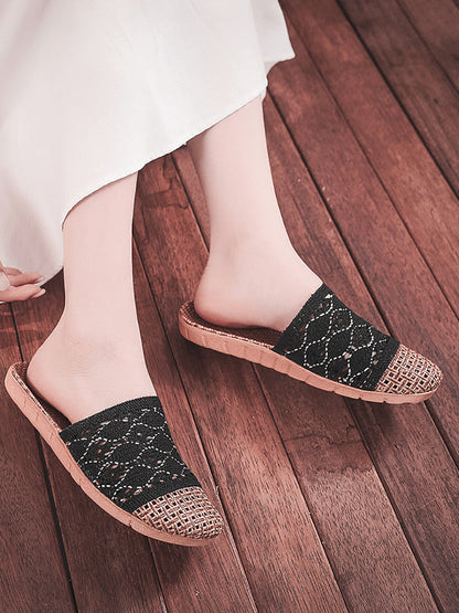 Women Summer Rattan Weaving Indoor Slippers ZZ1011 Ada Fashion