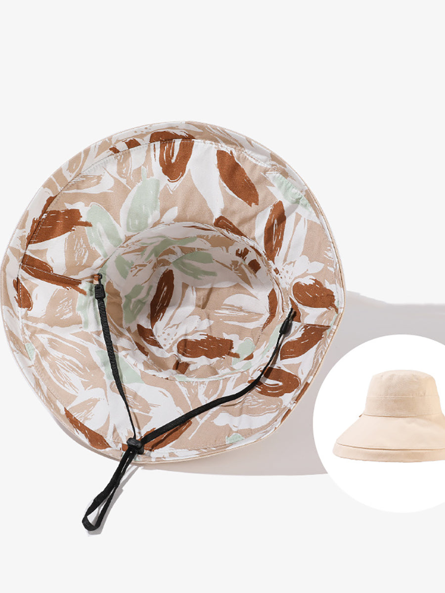 Hat Summer Sunproof Dual-side Flower Women Wearing FashionChic
