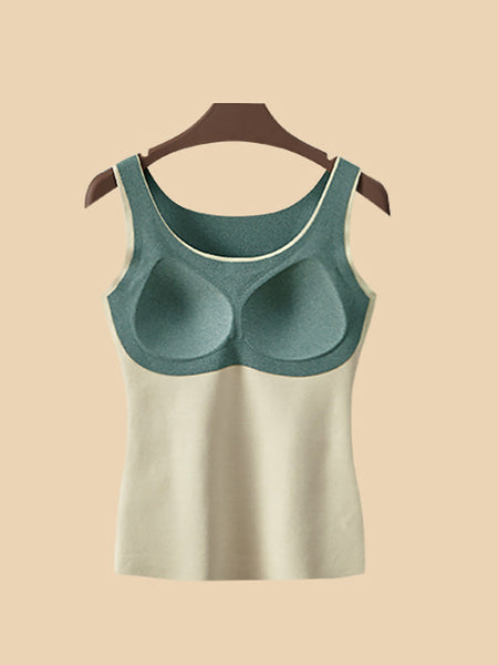 Women Seamless Warm Solid Cashmere With Breast Pads Base AK1047 Genistyle Shop