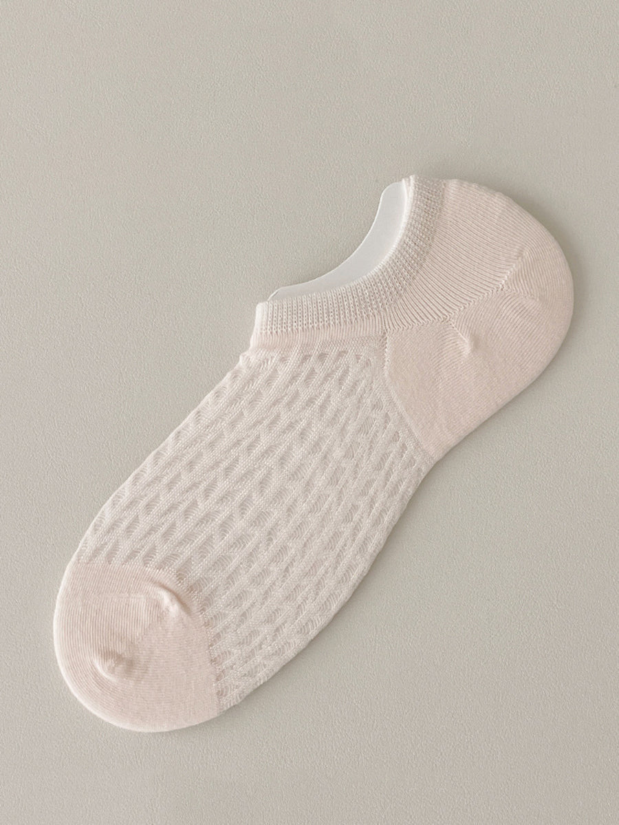 5 Pairs Women Summer Solid Cotton Short Socks RR1008 BUYKUD