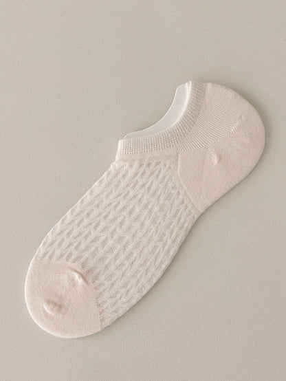 5 Pairs Women Summer Solid Cotton Short Socks RR1008 BUYKUD