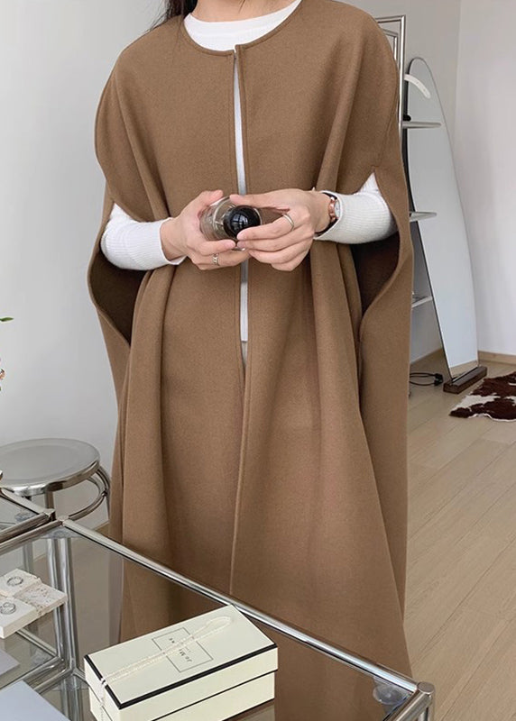 Oversized Pockets Sleeveless Woolen Coats Women Black FashionChic