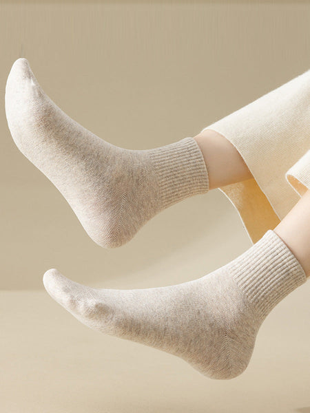 6 Pairs Women Casual Solid 100%Cotton Socks FD056 JIEX