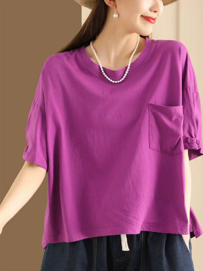 Women Summer Casual Solid Loose Cotton Shirt TY1004 Ada Fashion