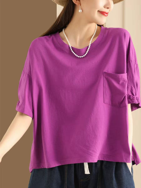 Women Summer Casual Solid Loose Cotton Shirt TY1004 Ada Fashion