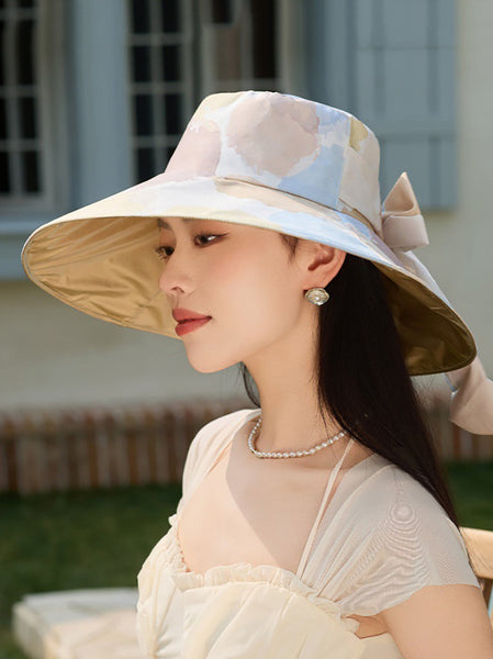 Colorblock Sunproof Bowknot Artsy Women Hat FashionChic