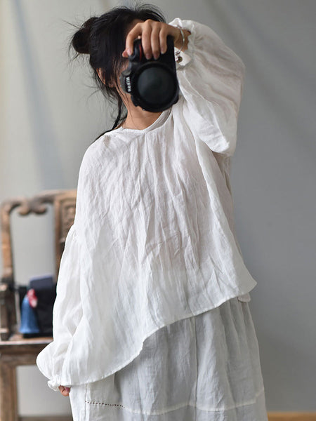 Women Spring Retro V-Neck Puff Sleeve Shirt AV1037 Genistyle Shop