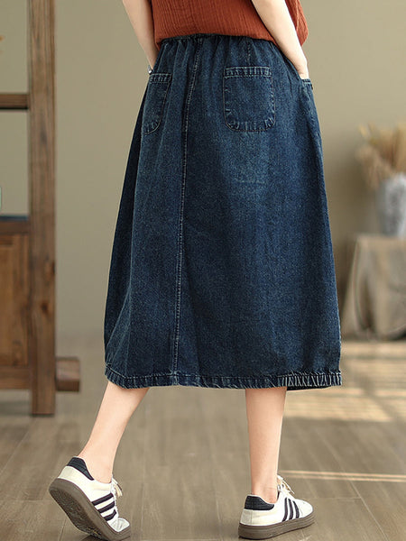 Women Summer Casual Denim Skirt KL1036 Ada Fashion