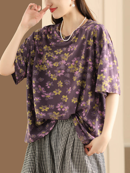 Women Casual Summer Floral Cotton Shirt AA1035 Ada Fashion