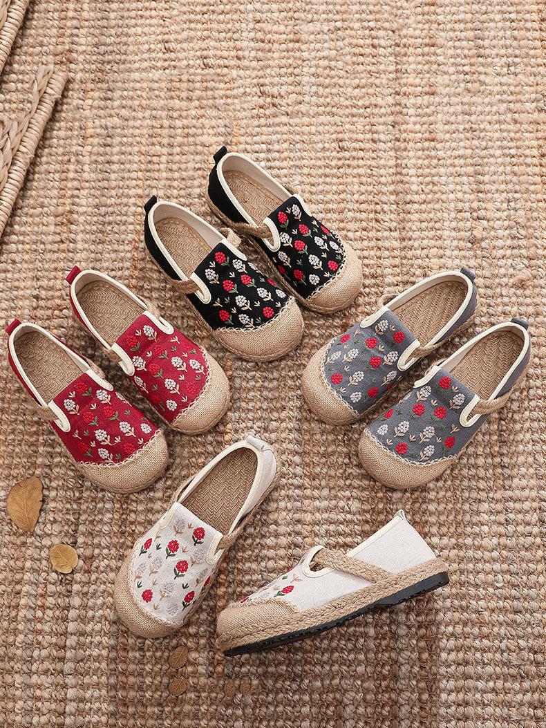 Women Summer Artsy Embroidery Linen Cotton Shoes ZZ1005 Ada Fashion