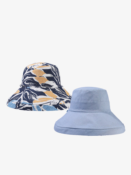 Hat Summer Sunproof Dual-side Flower Women Wearing FashionChic