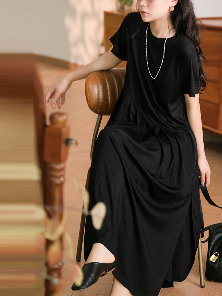Plus Size Women Summer Solid Casual Cotton Dress PA1012 Ada Fashion