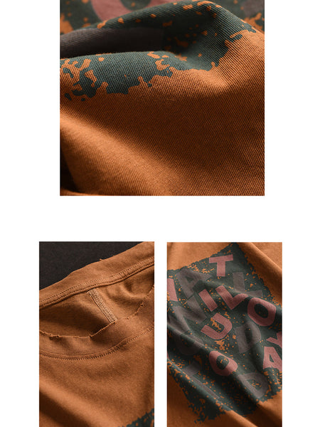 Women Summer Casual Print O-Neck Loose Cotton Shirt ZZ1054 Ada Fashion