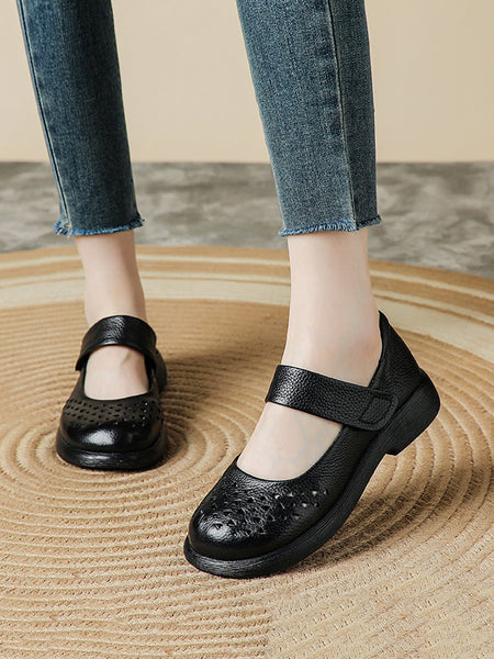 Shoes Leather Platfrom Out Vintage Hollow Women Summer FashionChic